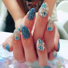 派手ネイル 桜本町店伊藤 派手ネイル ブルー 埋め尽くしネイル ストーンネイル バラアート お花ネイル バラネイル 夏ネイル かわいい ネイル ネイルパートナー nailpartner myunail ｍｙｕｎａｉｌ 新瑞橋 今池 桜本町 愛知県 名古屋市 ネイル ストーン