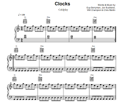 Download or print the pdf sheet music for piano of this alternative rock song by coldplay for free. Coldplay Clocks Free Sheet Music Pdf For Piano The Piano Notes