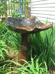 Bird Bath Bowl Only Uk The Bottom Of This Birdbath Is Wheel Thrown With Calla Leaf Designs The Basin Was Made Using The Slab Technique Fi Bird Bath Garden Pottery Ceramic Bird Bath