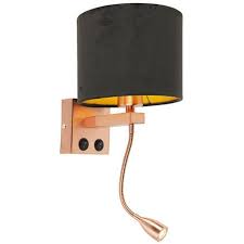 Un choix unique de abat jour noir interieur cuivre disponible dans notre magasin. Led Applique Moderne Cuivre Avec Abat Jour Velours Noir Brescia Qazqa Moderne Luminaire Interieur Rond