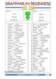 Grammar For Beginners To Be English Grammar Worksheets English Grammar English For Beginners