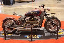 Rich Worley Road Up From South Carolina To Showcase His 2016 Indian Scout Named Mad Max Scout It Features Pa Custom Bikes Indian Motorcycle Scout Indian Scout