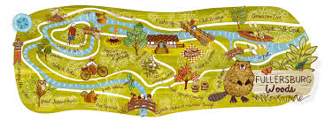 Fullersburg Woods Near Chicago Illinois By Jean Ruth Illustrated Map Illustration Art Art