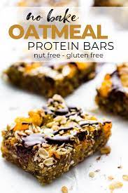 No Bake Apricot Oat Protein Bars Nut Free Vegan Video Cotter Crunch Best Gluten Free Desserts Heavenly Dessert Recipe Protein Bar Recipes