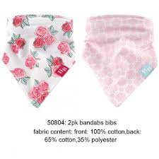 Hudson Baby Bandana Bib Roses 2pcs Bibs Burp Cloths