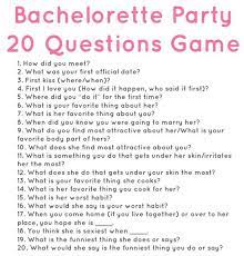 Before the bachelorette part, we asked the groom all of these questions then the bride had to guess what he answered. Bachelorette Weekend Meals Moves Bachelorette Party Questions Bachelorette Bachelorette Weekend