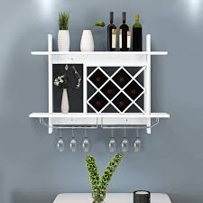 Wine rack and glass holder. Casart Wall Mounted Wine Rack Wooden Wine Organiser Display Stand 6 Bottles And 6 Wine Glass Holder Storage Shelf For Home Office Bar Buy Online In Antigua And Barbuda At Desertcart 139010868