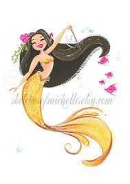 Mermie Conductor Fine Art Print Etsy Mermaid Art Mermaid Drawings Mermaid Artwork