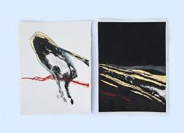 Black And Gold Abstract Artwork Black And Gold Abstract Art Black And Gold Wall Art Mixed Media Abstract Drawing Set Of 2 Original Abstract Drawing Abstract Ink Drawing Abstract Drawings Gold Wall Art Art