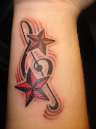 More images for star tattoo designs for men » 42 Treble Clef Tattoos With Significant Meanings Tattoos Win Music Tattoos Star Tattoos Music Tattoo Designs