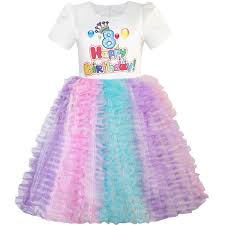 details about flower girl dress happy birthday princess party 1st birthday tutu dress size 1 8