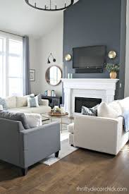 Tall Fireplace Wall Transformation With Paint Grey Accent Wall Living Room Accent Walls In Living Room Grey Walls Living Room