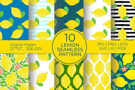 Download Lemon Digital Paper Bundle Lemon Seamless Pattern Bundle 796663 Patterns Design Bundles