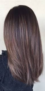 Cool Tone Dark Brunette Balayage Highlights Straight Balayage Brunette Hair Styles Dark Brunette Balayage
