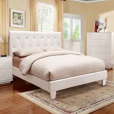 With its gorgeous upholstered design and rich charcoal color, there was no way that this platform bed could be left off out list. Solid Wood White Tufted Leatherette Bed Frame 24 7 Shop At Home