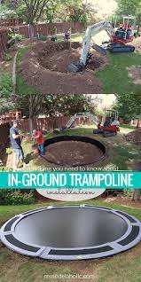 Everything You Need To Know About In Ground Trampoline Installation How Big Does The Trampoline Hole Nee In Ground Trampoline Outdoor Play Areas Backyard Play