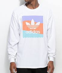 Adidas Black And White Long Sleeve Shirt Adidas Pastel Blackbird White Long Sleeve T Shirt Zumiez Addidas Shirts Mens Tshirts Long Sleeve Tshirt Men