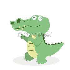 Cute Crocodile Cartoon On White Background Stock Vector Crushpixel