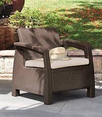 Corfu Armchair All Weather Outdoor Patio Garden Furniture With Cushions Brown Poolside Furniture Outdoor Patio Chairs Wicker Patio Furniture