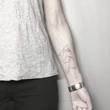 2017 Trend Body Tattoo S Minimal World Map Tattoo By Anton Minimalist Tattoo World Map Tattoos Map Tattoos