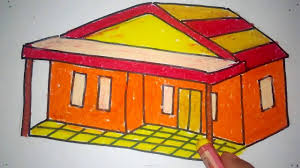 Gambar rumah lukisan anak sd. Cara Menggambar Rumah Untuk Anak Sd Smp Youtube