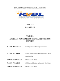 The original area of batu lanchang covers between air itam and jelutong. Laporan Math Semester 2 Kv