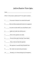 They can be used in the active and passive voice. Active Voice And Passive Voice Worksheets Quiz And Keys By Laura Torres