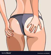 Cartoon sexy female buttocks in a thong Royalty Free Vector