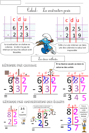 Exercices à imprimer sur la soustraction en colonnes sans retenue pour la 1ere primaire exercices de calcul : Soustraction Avec Retenue Monsieur Mathieu