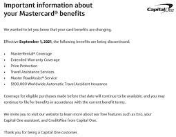 If you're approved, you'll receive your capital one card, credit limit information, and welcome materials by mail within 7 to 10 business days. Capital One Quicksilver Mastercard To Remove Various Credit Card Benefits Extended Warranty Price Protection Car Rental Insurance More Doctor Of Credit