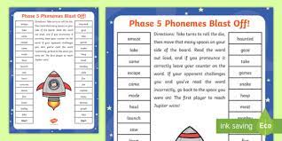 I'll use groups of three with my phonics group and enlarge the document to a3. Phase 5 Phonics Game Blast Off Partner Game Teacher Made