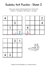 Whether the skill level is as a beginner or something more advanced, they're an ideal way to pass the time when you have nothing else to do like waiting in an airport, sitting in your car or as a means to. Sudoku 4x4 Puzzle 2