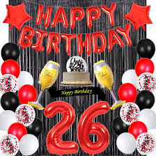 Characters who have reached their birthday will send you a mail with their special dish and a gift that relates to ascending the character's talents or level. Buy Santonila Red 26th Birthday Decorations Happy Birthday Banner Sash Cheers To 26 Years Cake Topper Number 26 Confetti Latex Balloons Black Tinsel Foil Fringe Curtains For Girls Women 26 Years Old
