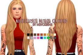 Meyokisims Nightcrawler Dayana Hair Clayified Elliandra Sims Hair Long Hair Styles Maxis Match