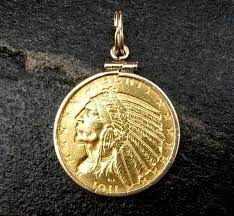 Gold 1911 5dollar Half Eagle Indian Head Gold Coin Pendant 14k Etsy Coin Pendant Gold Coins 14k Gold Pendants