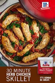Herb Chicken And Spinach Skillet Recipe Recipe In 2020 Recipes Chicken Dinner Recipes Food