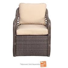 Hampton Bay Cane Crossing Patio Chat Chairs With Cushion Insert 2 Pack Slipcovers Sold Separately 153 105 Lc Pr Nf The Home Depot Hampton Bay Cushion Inserts Slipcovers