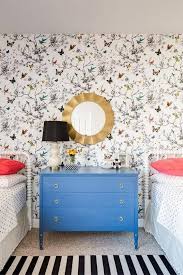 Schumacher Birds And Butterflies Wallpaper In Bathroom Schumacher Birds And Butterflies Wallpaper Decorative Wall Etsy Girls Room Wallpaper Shared Girls Bedroom Accent Wall Bedroom