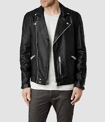 Mens Hemsley Leather Biker Jacket Black Allsaints Com Shop Mens Clothing Mens Outfits Biker Jacket