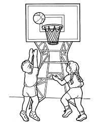 Keep your kids busy doing something fun and creative by printing out free coloring pages. Kids Playing Basketball Coloring Page Free Printable Coloring Pages For Kids