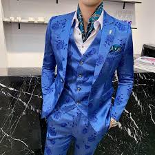 Are you searching for suit png images or vector? Ternos Masculinos Slim Fit Vintage Mens Suits Flowers Printed Blazers