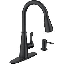 A sleek, smooth and contemporary black kitchen faucet can really change the appearance of your kitchen without making a big investment in remodeling. Matte Black Single Handle Pull Down Kitchen Faucet Home Hardware