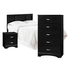 Complete an entire room with a matching bedroom set that includes a bed frame, bedroom armoire, dresser, chest and nightstand. American Furniture Classics 3 Piece Black Bedroom Drawer Chest Including Queen Full Headboard And Night Stand Set Of 5 115k3q The Home Depot White Bedroom Furniture Black Bedroom Sets Bedroom Furniture