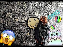 Huge Trippy Wall Drawing Timelapse Youtube Wall Drawing Psychedelic Drawings Trippy Drawings