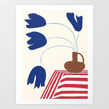 Blue Orange Art Prints, Framed & Recessed