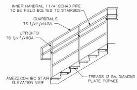 Some codes such as ca/osha specify a minimum. Ibc Stairs Code
