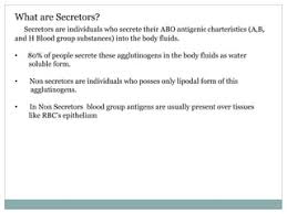 Pdf) Status Of Secretor And Non–Secretor With Respect To Abo Blood Group  System In Young Population In Karachi-Pakistan.