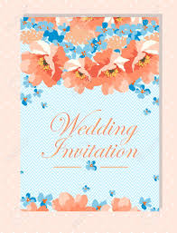 Moonstarer click to view uploads for miguel angel. Floral Wedding Invitation With Blue And Coral Flowers On Chevron Royalty Free Cliparts Vectors And Stock Illustration Image 49439443