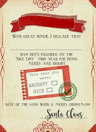 I wish i had gotten one of these when i was a kid! Free Printable Santa Blank Nice List Certificate Novocom Top