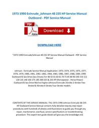 1973 1990 evinrude johnson 48 235 hp service manual outboard